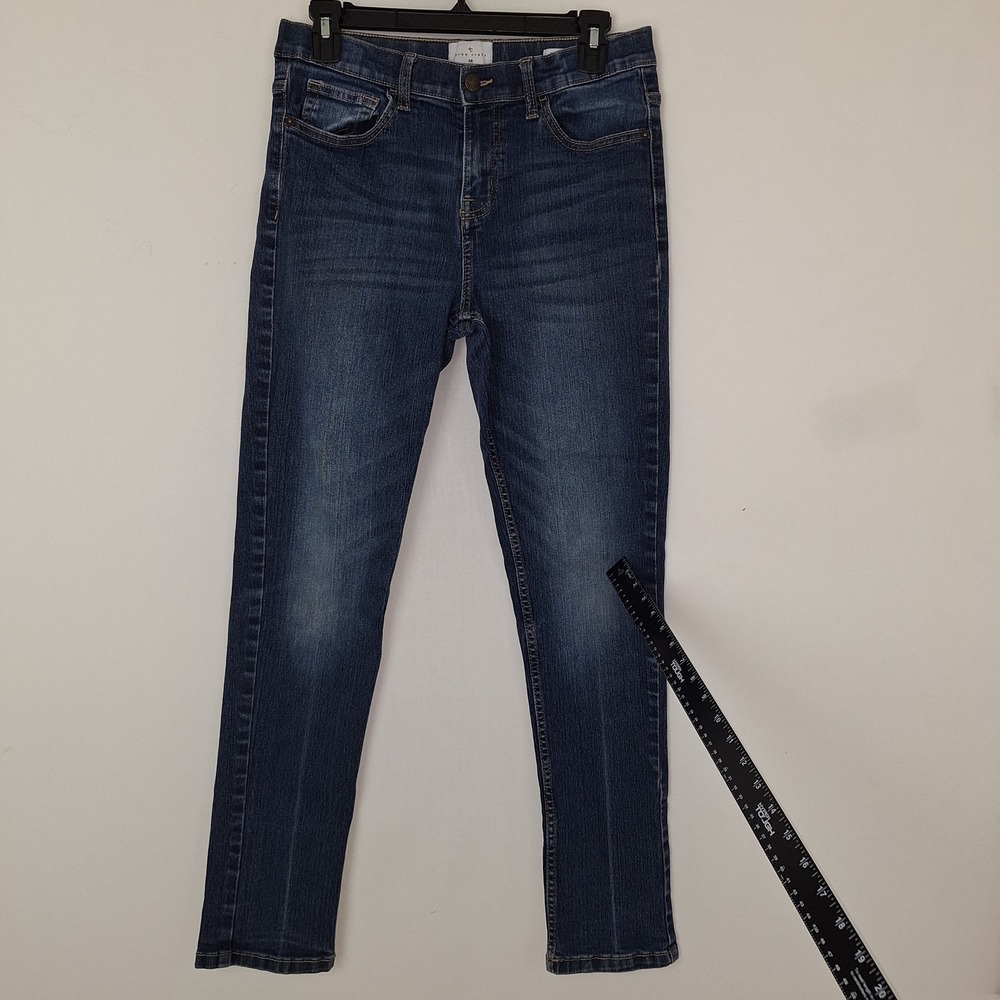 Y2K Denim Jeans Minimalist Denim True Craft 16 Tapered Jeans Dark Wash Blue - Picture 3 of 14